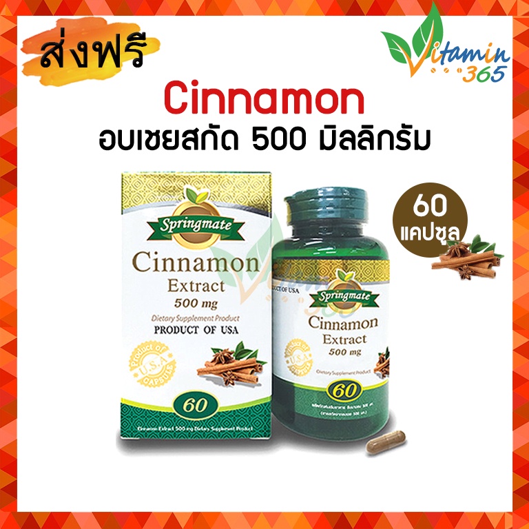 Springmate Cinnamon 500 mg สปริงเมท อบเชยสกัด 60 แคปซูล | Shopee Thailand