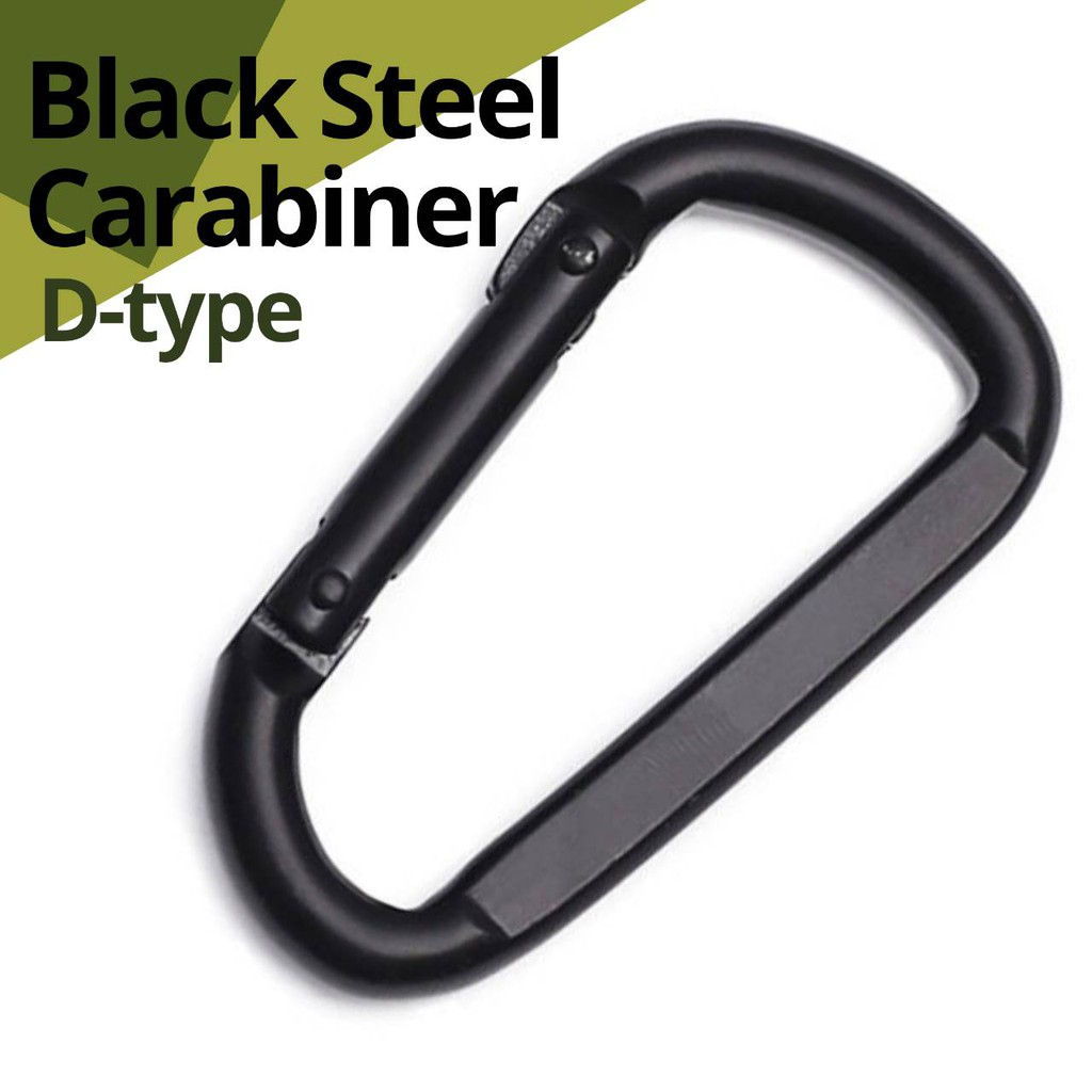 รูปภาพสินค้าแรกของคาราบิเนอร์ สำหรับแขวนเปล สารพัดประโยชน์ D-Type Carabiners 230kg strength