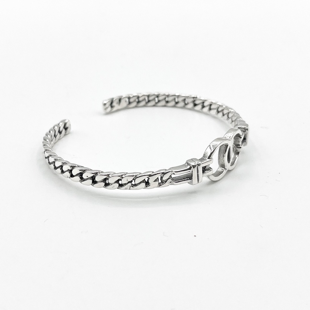 dsp-กำไลเงินแฟชั่นผู้หญิงลายเลท-กำไลเงินแท้-925-dsp-925-sterling-silver-bangle-gspc0083