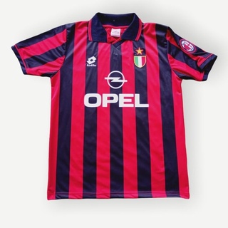 Milan Home 96. เสื้อกีฬาแขนสั้น ลายทีมชาติฟุตบอล AC สไตล์เรโทร