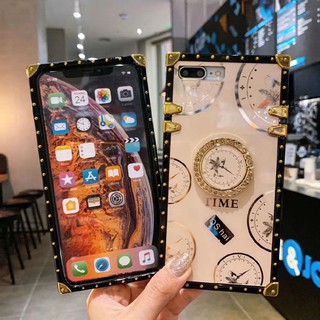 Samsung Galaxy Note 20 Ultra Note 8 Note 9 Note Note10 plus A81 Note10lite A91 S10lite M10 A10 M20 A50 A50S A70 A80 A90 A750 Fashion square clock mirror phone case