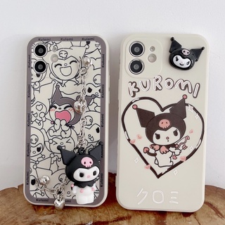 【ขายดี】เคสโทรศัพท์มือถือ Tpu ลาย Happy Kuromi &amp; Love Kuromi พร้อมโซ่ สําหรับ iPhone 6 7 8 X XS XR 11 12 13 14 Series