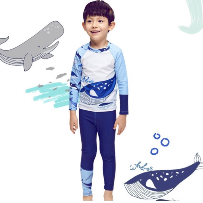 coco-baby-เซต-2-ชิ้น-เสื้อ-กางเกง-ชุดว่ายน้ำเด็กชาย-ลายปลาวาฬ-ผ้าว่ายน้ำเนื้อดี-รุ่น-212