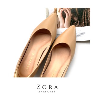 EARL GREY รองเท้าหนังแกะแท้ หนังนิ่ม พื้นนุ่ม มีซัพพอร์ตช่วงท้าย รุ่น Zora in Nude