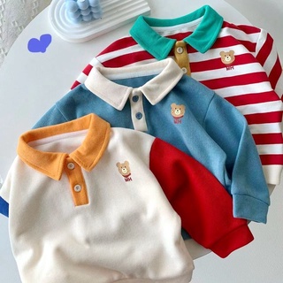 [Babycat] พร้อมส่ง ขายดี เสื้อโปโล คอปก ผ้าฝ้าย แบบนิ่ม ลายการ์ตูน สไตล์เกาหลี ญี่ปุ่น ขนาดเล็ก แฟชั่น สําหรับเด็กผู้ชาย
