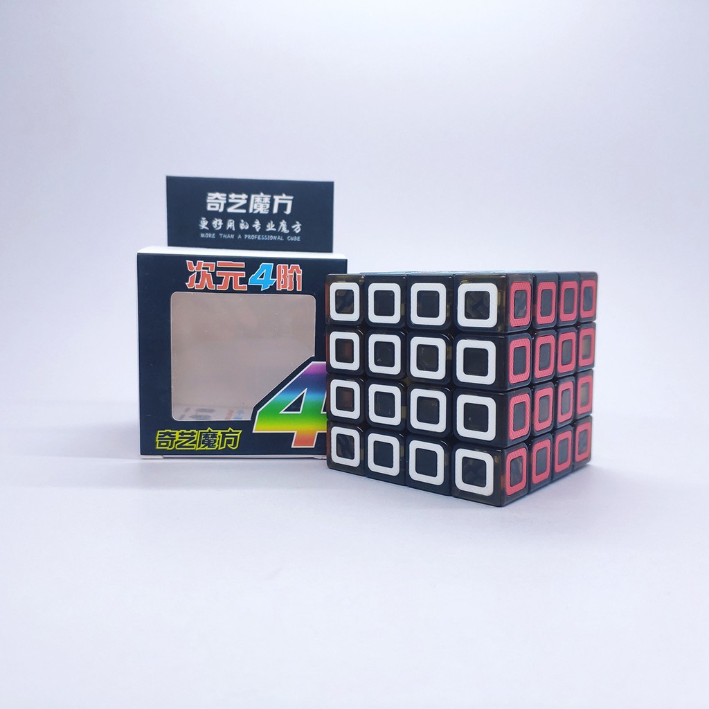 รูบิค-4x4-รูบิค-ของแท้-อย่างดี-4x4-cube-rubiks-race-qiyi-dimension-4x4-transparent-black-speed-cube-4x4-sharkrubik