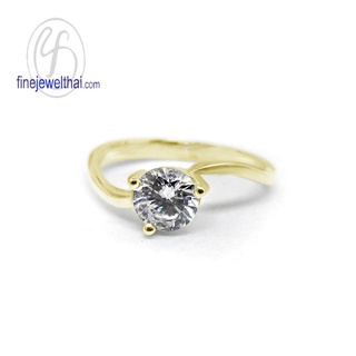 Finejewelthai-แหวนเพชร-แหวนเงิน-เพชรสังเคราะห์-เงินแท้925-Diamond-CZ-Silver-Ring-R1016cz-g/ pg