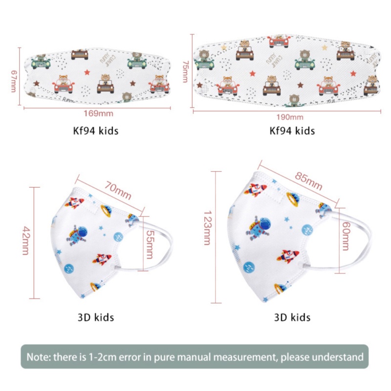 ภาพสินค้าพร้อมส่ง (แพคละ10ชิ้น) แมสเด็ก 4 ชั้น หน้ากาก 3D สำหรับเด็กวัยหัดเดิน (0เดือน-4ขวบ)/(4-12 ปี) KF94 แมสเด็ก 3d จากร้าน cuul.th บน Shopee ภาพที่ 2