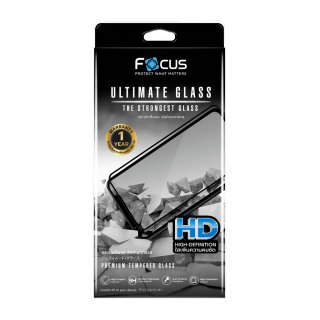 *ประกัน1ปี* Focus ฟิล์มกระจกเต็มจอ Ultimate Glass HD ใสเต็มแผ่น ไม่มีขอบสี สำหรับ iPhone 15 15ProMax 15Plus 15 14 13 12