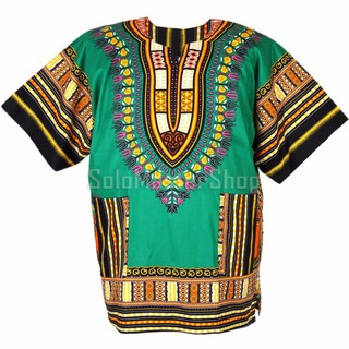 Dashiki African Shirt Cotton Hiphop เสื้อจังโก้ สไตล์โบฮีเมียน ad04t2