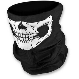 Magic Scarf Seamless Veil Outdoor Sport Cycling Mask Pirate Half Face Skull Face Shield (Color: Black)