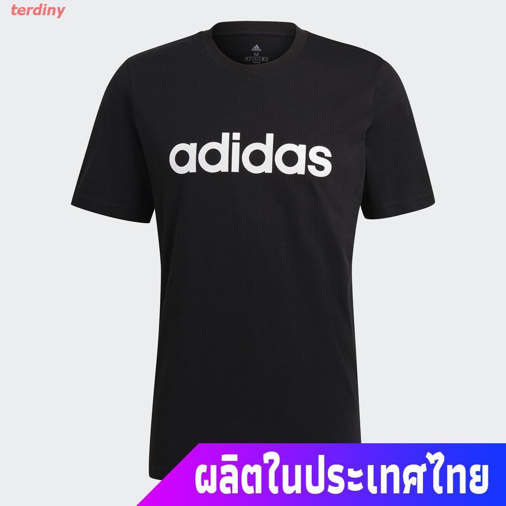 terdiny-เสื้อยืดแขนสั้น-adidas-เสื้อยืด-essentials-embroidered-linear-logo-ผู้ชาย-สีดำ-gl0057-popular-t-shirts