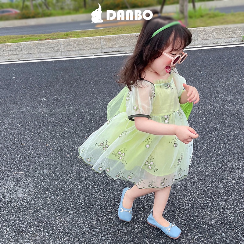 danbobaby-ชุดเดรสเจ้าหญิง-อะโวคาโด-ผ้าตาข่าย-สําหรับเด็กผู้หญิง