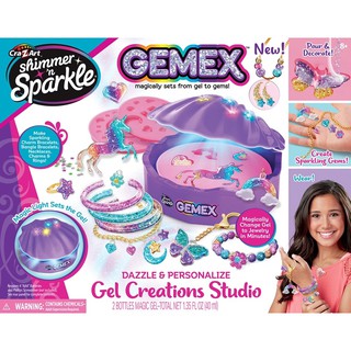 เครื่องทำเรซิ่นเครื่องประดับ ยี่ห้อ Cra-Z-Art Shimmer N Sparkle Gemex Magic Shell Girls Jewelry Making Set