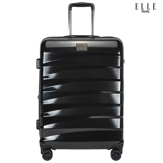 ELLE Travel RipCurl Collection. 100% Polycarbonate PC, Medium Size 24" Luggage, Aluminum Trolley, 360 Silent wheels