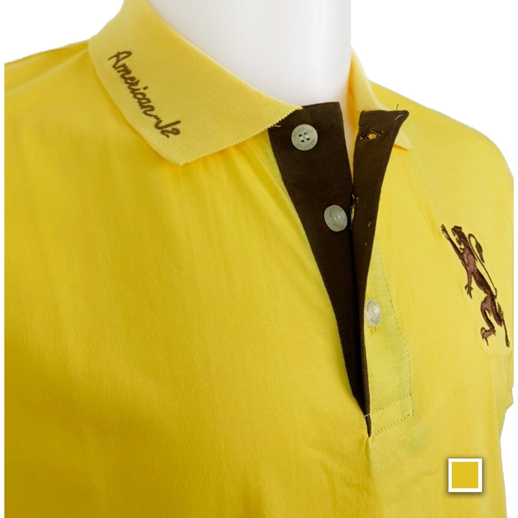 เสื้อโปโล-คอปกสีเหลืองเข้มเเละสีเหลืองอ่อน-men-polo-shirt-cotton100