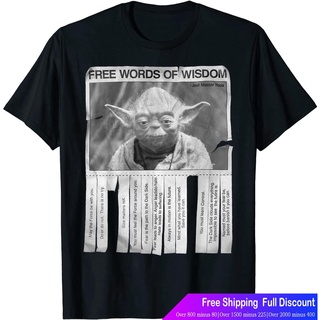 เสื้อยืดอินเทรนด์ผู้ชายอินเทรนด์ผู้หญิงสตาร์วอร์สเสื้อยืดผู้ชายและผู้หญิง Star Wars Yoda Poster Words Of Wisdom Graphic