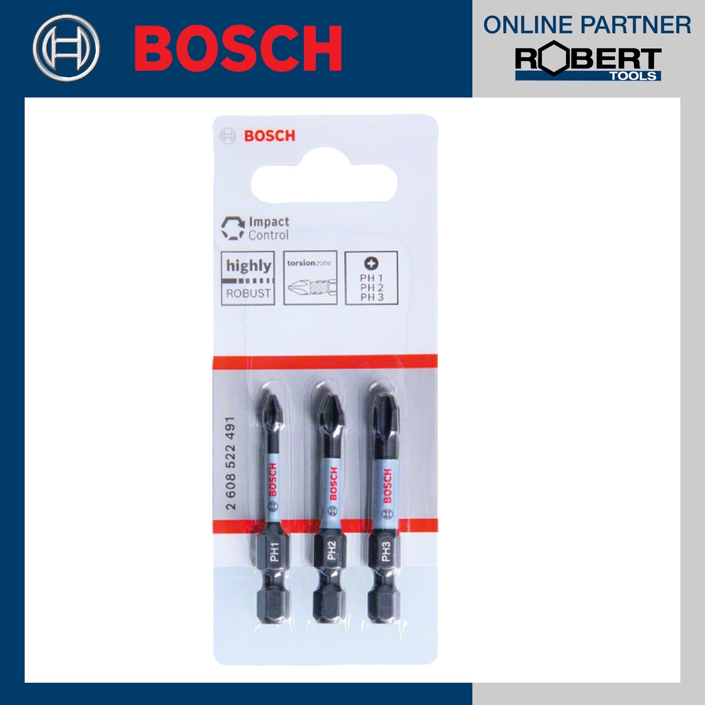 bosch-รุ่น-2608522491-ดอกไขควง-สีดำ-impact-control-ph1-2-3-power-bits-แพ็ค-3-ชิ้น