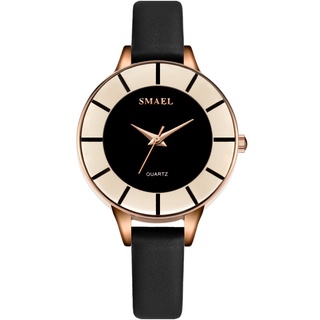 SMAEL Quartz Wristwatches For Female Rose Gold Ladies Watch Waterproof Sport Women Casual Leather 1909Women Watches Luxu