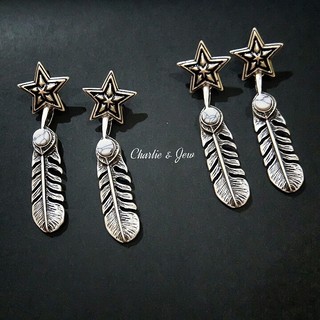 star feather earrings