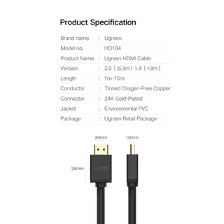 ภาพขนาดย่อของภาพหน้าปกสินค้าUGREEN อะแดปเตอร์สาย HDMI 4K/60Hz HDMI 2.0 สำหรับ PC TV Xiaomi Mi Box PS4 จากร้าน ugreen.th บน Shopee ภาพที่ 5