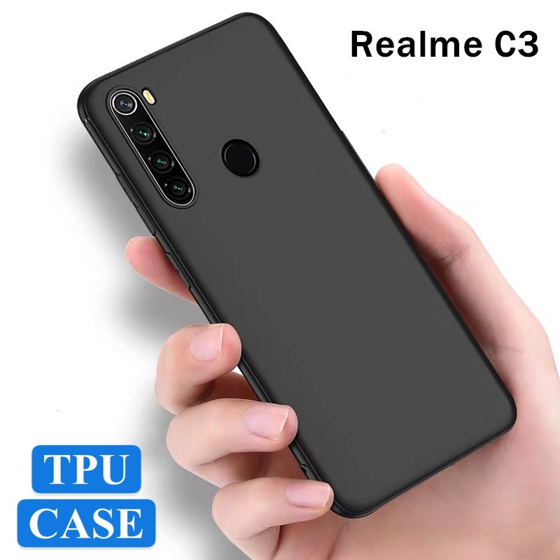 tpu-case-เคสเรียวมี-realme-c3-realme5-เคสซิลิโคน-เคสนิ่ม-สวยและบางมาก-เคสสีดําสีแดง-ส่งจากไทย