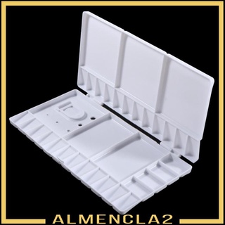 [Almencla2] กล่องพาเลทสีน้ําแบบพับได้พร้อมถาดผสมสี 20 ช่อง