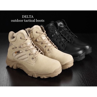 รองเท้าทหาร สไตล์ Tactical DELTA รุ่น ข้อสั้นซิป รองเท้าเดินป่า ฝึกทหาร
