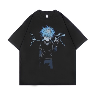 เสื้อยืด ขนาดใหญ่ พิมพ์ลาย Psycho Crucify Killua Zoldyck | สีดํา | เสื้อฮันเตอร์ x ฮันเตอร์ | เสื้อยืด ขนาดใหญ่ | สไตล์ว