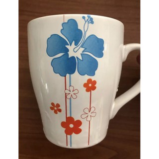 แก้วกาแฟ  ลายดอกไม้สีฟ้า