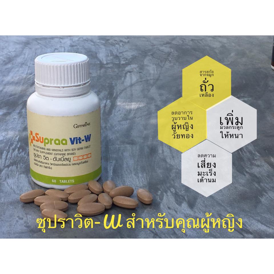 บำรุงร่างกาย-ฟื้นฟูผิวพรรณ-วิตามินรวม-เกลือแร่รวม-supraa-vit-w-giffarine-สำหรับผู้หญิง