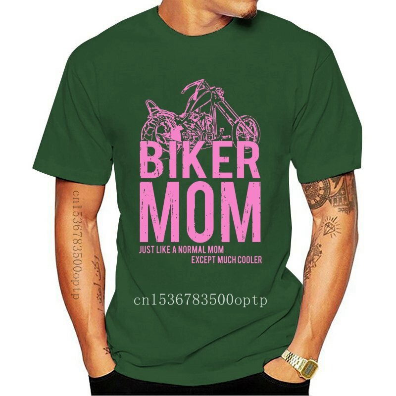 round-คอลูกเรือเสื้อยืด-พิมพ์ลาย-biker-mom-much-cooler-สีชมพู-สําหรับผู้ชาย-4xl