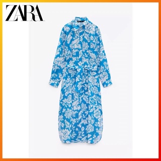 Zara ชุดเดรสเชิ้ต พิมพ์ลายดอกไม้ แฟชั่นฤดูใบไม้ผลิ สําหรับผู้หญิง