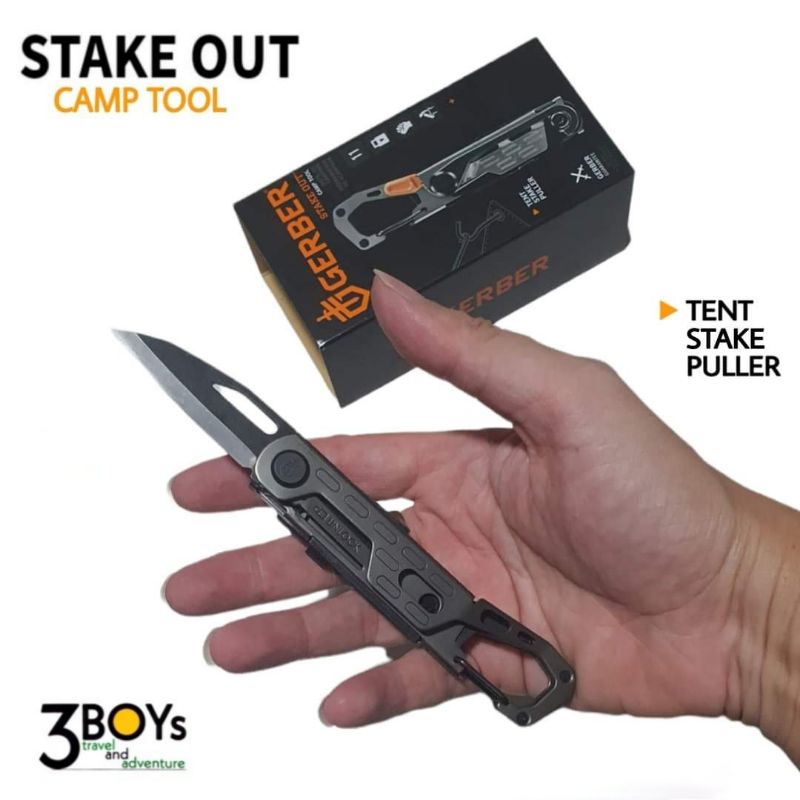 gerber-รุ่นstake-out-เครื่องมืออเนกประสงค์-ใบมีดล็อกได้-เหมาะพกติดตัว-ตั้งแค้มป์เดินป่า-เล็กกระทัดรัด-น้ำหนักเบา