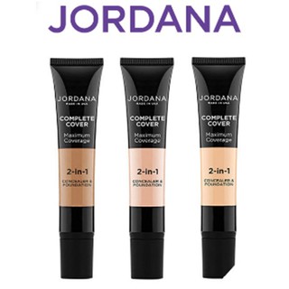 ของแท้!!! Jordana Complete Cover 2-in-1 Concealer &amp; Foundation จอร์ดานา คอนซิลเลอร์ แอนด์ รองพื้น ครีมรองพื้น 30g.