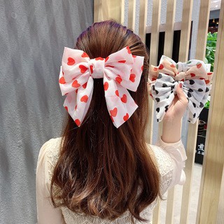 สินค้า 3 layers big bow ponytail clip_กิ๊บโบว์ 3 ชั้น ตล์เกาหลี (หัวใจ/Heart)