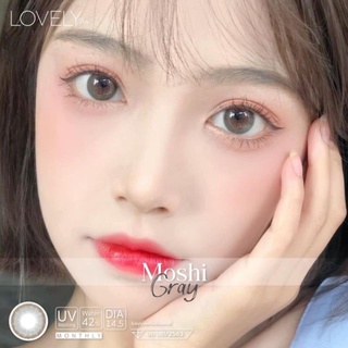 คอนแทคเลนส์ Moshi Gray / Brown (Lovely) ขนาดกลาง ♥️ ฝาขาว เลิฟลี่เลนส์