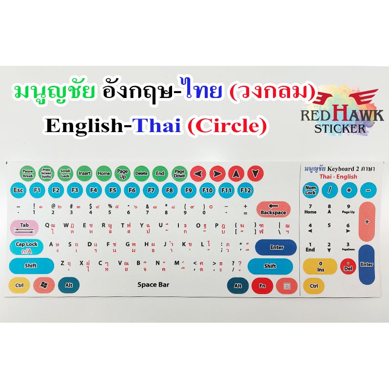 สติ๊กเกอร์แปะคีย์บอร์ด-มนูญชัย-วงกลม-keyboard-circle-ภาษา-อังกฤษ-ไทย-english-thai