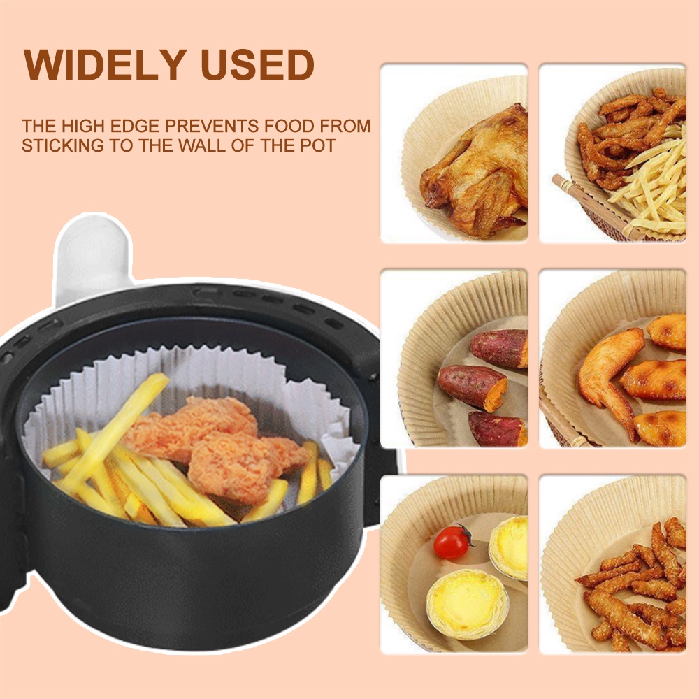 50pcs-20cm-air-fryer-paper-กระดาษทอดอากาศ-กระดาษอบแบบใช้แล้วทิ้ง-nonstick-round-parchment-liner-อุปกรณ์ครัว