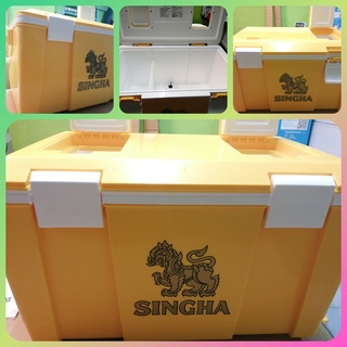 กระติก ถังน้ำแข็งสิงห์ Singha ทั้งตักน้ำแข็งทั้งกั้นแบ่ง มีรูระบายน้ำภ