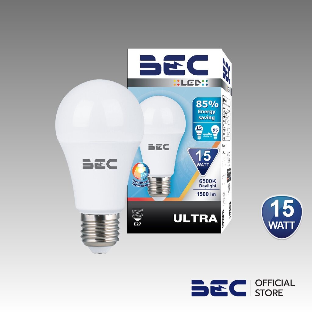 bec-ultra-13-15w-หลอดไฟ-led-ขั้ว-e27-รับประกัน-1-ปี-แสงวอร์มไวท์-คูลไวท์-เดย์ไลท์-แพ็ค2หลอด