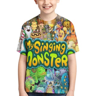 เสื้อยืดแขนสั้นลําลอง ระบายอากาศได้ดี พิมพ์ลาย My Singing Monsters Youth แฟชั่นสําหรับเด็ก