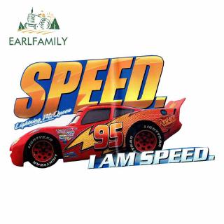 EARLFAMILY สติกเกอร์ ลาย Cars Speed Mcqueen สำหรับติดรถยนต์ ขนาด 13*7.2 ซม.
