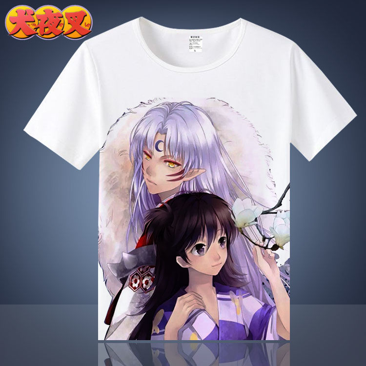 อินุยาฉะ-โซมาร-เสื้อผ้าอะนิเมะ-แม่มด-inuyasha-กิโมโน-kiky-ญี่ปุ่น-แขนสั้น-เสื้อยืด-ชาย-หญิง-ชุดคู่-ชุดแม่ลูก-2