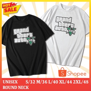 เสื้อยืดคอกลมสกรีนลาย GTA V Grand Theft Auto 5 (แขนสั้น)