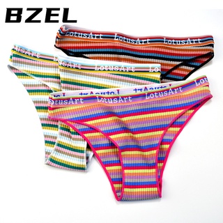 Bzel กางเกงชั้นใน ผ้าฝ้าย พิมพ์ลายตัวอักษร ไร้รอยต่อ ระบายอากาศ เซ็กซี่ แฟชั่นสําหรับผู้หญิง พร้อมส่ง