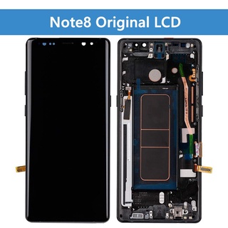 หน้าจอสัมผัส LCD สีแดง พร้อมกรอบ สําหรับ Samsung Galaxy Note8 N950F N950U Note 8