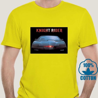 เสื้อยืดวินเทจใหม่ เสื้อยืดลําลอง แขนสั้น พิมพ์ลายโปสเตอร์ภาพยนตร์ Knight Rider สีดํา สําหรับผู้ชาย Fhbehe18Ccidln13S-3X