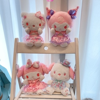 ภาพขนาดย่อของสินค้าการ์ตูน Sanrio ตุ๊กตาผ้ากำมะหยี่ Kuromi Melody Cinnamoroll Pochacco Touching Face 25 ซม. ตุ๊กตาน่ารักของเล่นตกแต่งห้อง Boutique ตุ๊กตาเด็ก Gift