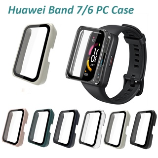 สินค้า Huawei Band 7/6 เคส พร้อมตัวป้องกันหน้าจอ ป้องกันเต็มรูปแบบ เคส PC แข็ง ฝาครอบด้านหน้า ป้องกันรอยขีดข่วน สําหรับ Huawei Honor Band6 Smart Watch